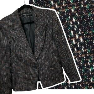 Vintage black multicolor tweed single breasted blazer 14 ILGWU medium